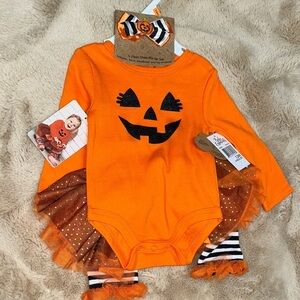 NEW Baby Essentials 4 Piece Dress Me Up Set bodysuit skirt headband & legwarmers